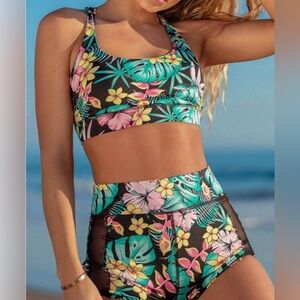 Tropical Two Piece Bathing Suit